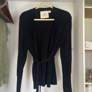 Anthropologie black wrap sweater
